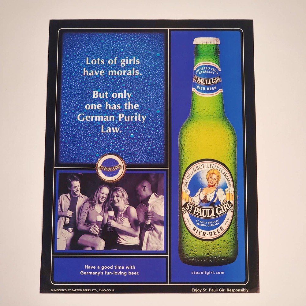 St. Pauli Girl "Lots Of Girls Have Morals"‎ 2004 PC Gamer Print Ad 8.5" x 11"